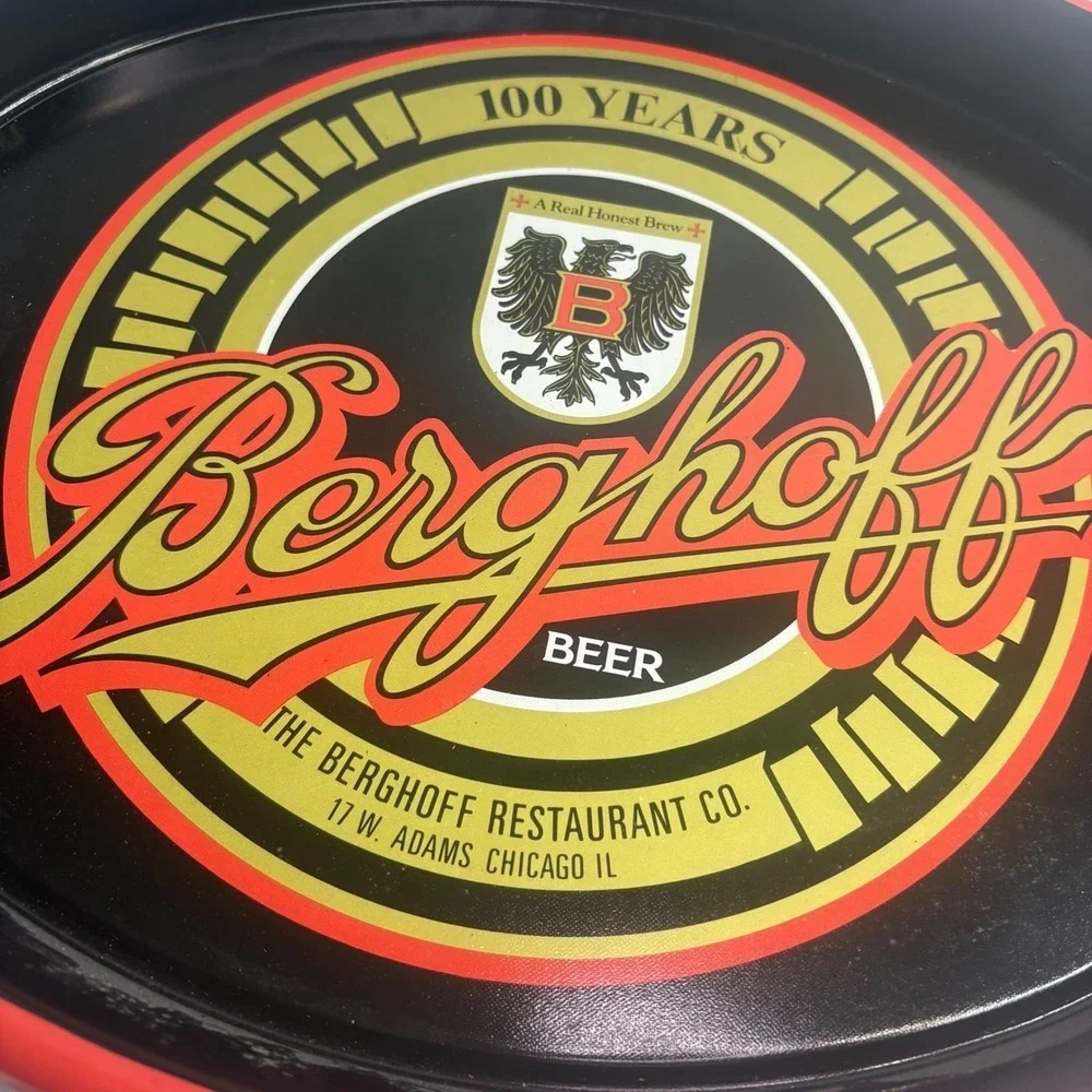 Vintage Berghoff Beer Tray 100 Years Chicago Restaurant Co Serving Barware